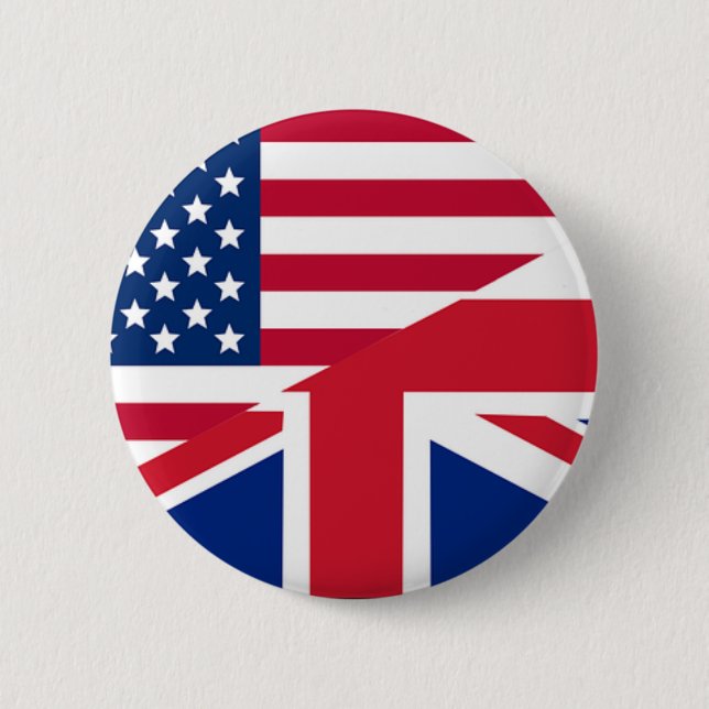 Union Jack American Flag Pattern Stars Stripes Button (Front)