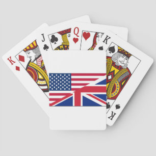 Union Jack American Flag Pattern Stars Stripes Poker Cards
