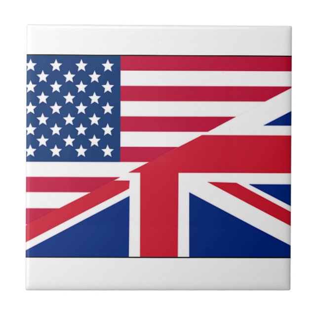 Union Jack American Flag Pattern Stars Stripes Tile (Front)