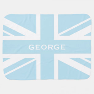 Union Jack   Baby Boy Blue Receiving Blanket
