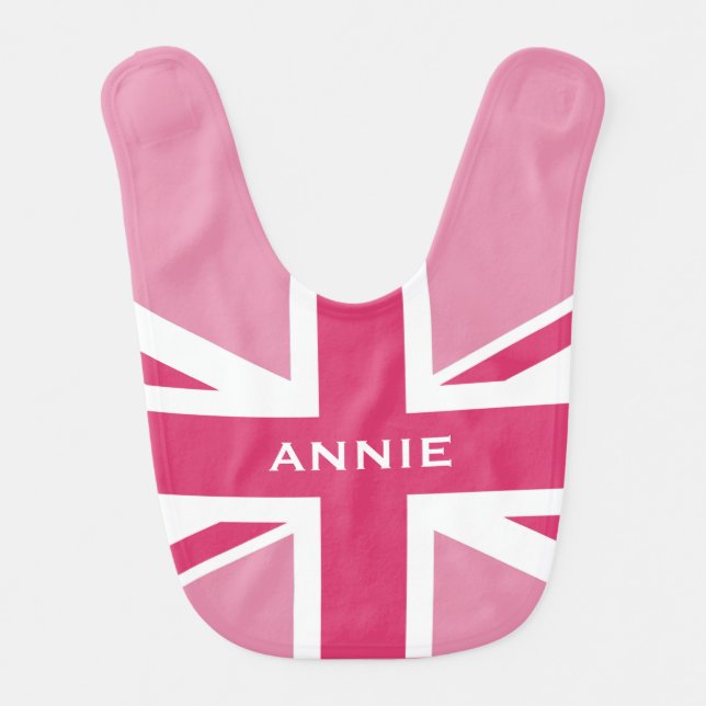 Union Jack | Baby Pink Bib (Front)