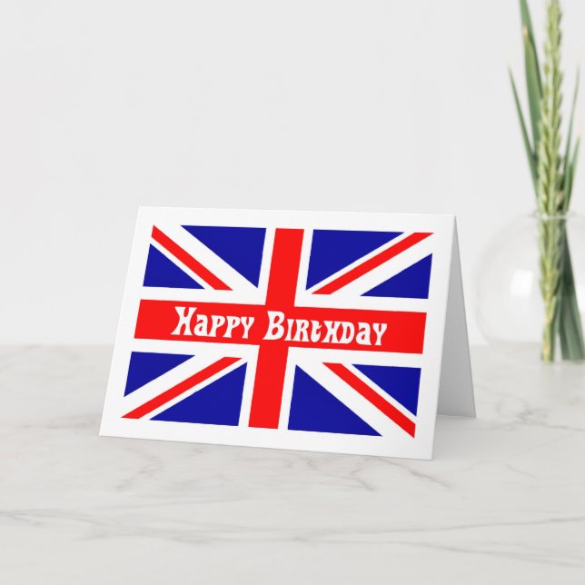 Union Jack Birthday card English flag (Front)