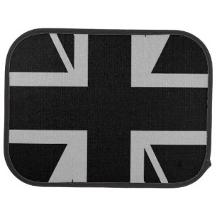 Union Jack   Black and Grey Car Floor Mat