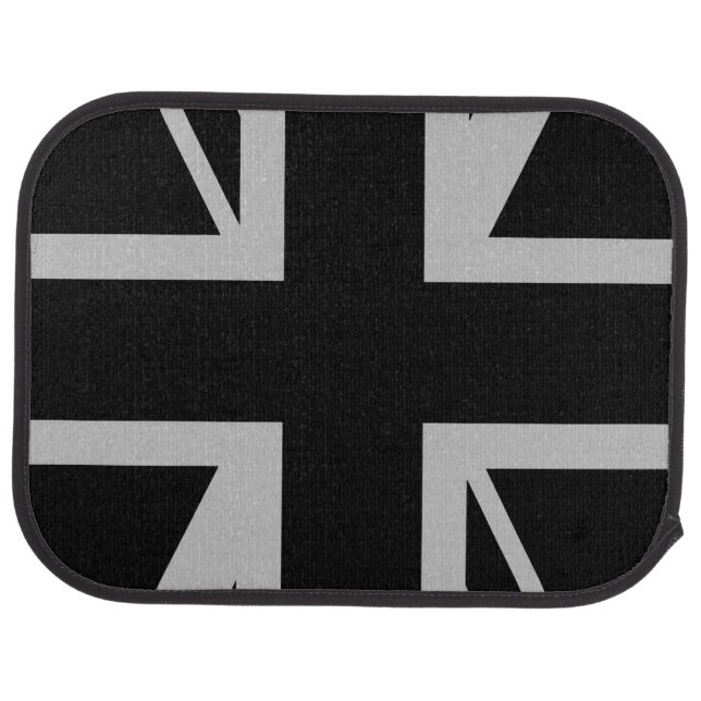 Union Jack | Black and Grey Car Floor Mat (Rear)