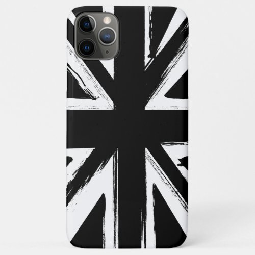 Union jack black and white art iPhone 11 pro max case