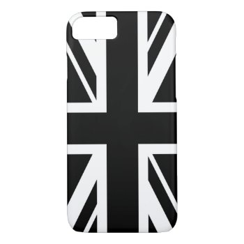Union Jack ~ Black And White Iphone 8/7 Case by Ladiebug at Zazzle