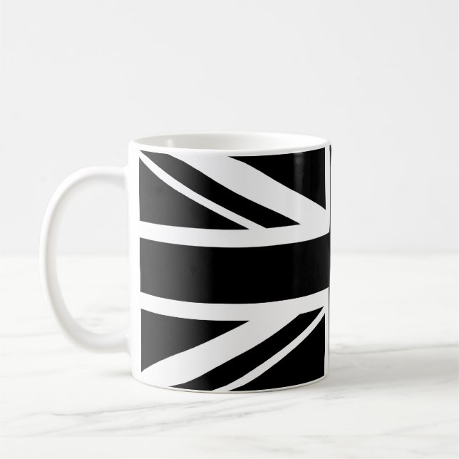 Union Jack ~ Black and White Coffee Mug (Left)