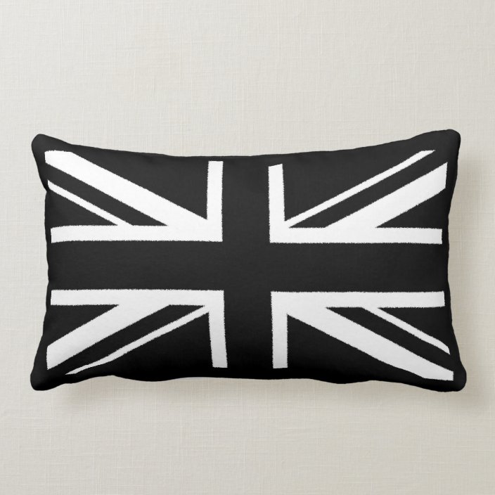 black and white union jack cushion