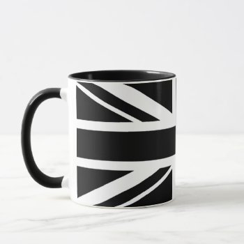 Union Jack ~ Black And White Mug by Ladiebug at Zazzle