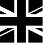 Union Jack ~ Black and White Statuette<br><div class="desc">This will be a cut out in acrylic of any of the things offered,  a pin,  keyring,  ornament,  magnet or sculpture and some of them in different sizes. They can be tree ornaments,  purse charms,  or worn through a belt loop. Even hung from your rear view mirror.</div>