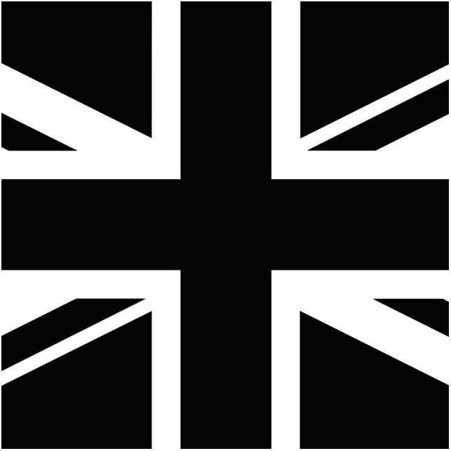 Union Jack ~ Black and White Statuette (Front)