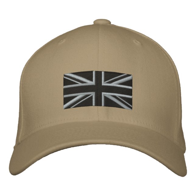 Union Jack - Black Embroidered Baseball Hat (Front)