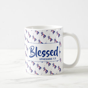 UNION JACK Blessed Ephesians Christian Scripture Coffee Mug