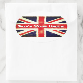 Union Jack Bob's Your Uncle Cool Oval Sticker