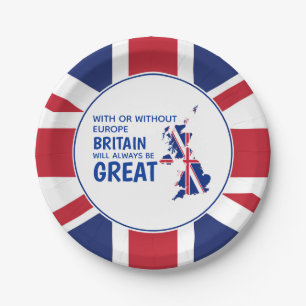 UNION JACK Brexit Britain Always Great Paper Plates