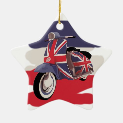 Union Jack Brit scooter Ceramic Ornament
