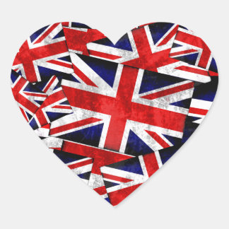 Union Jack British England UK Flag Heart Sticker