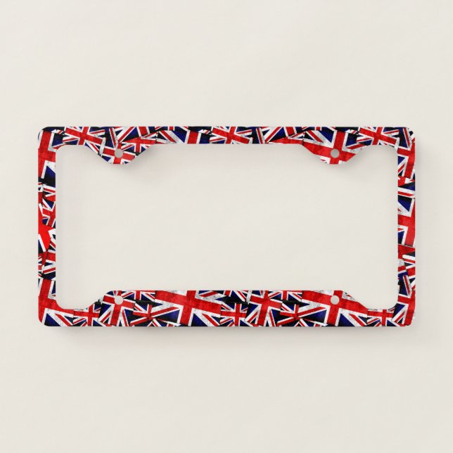 Union Jack British England UK Flag License Plate Frame (Front)