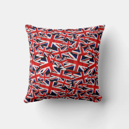 Union Jack British England Uk Flag Throw Pillow 