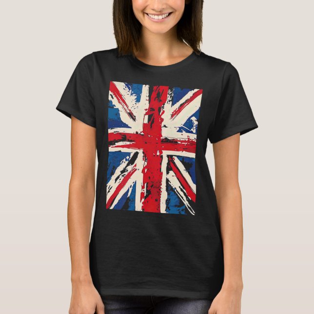 Union Jack British England United Kingdom Brushed  T-Shirt (Front)