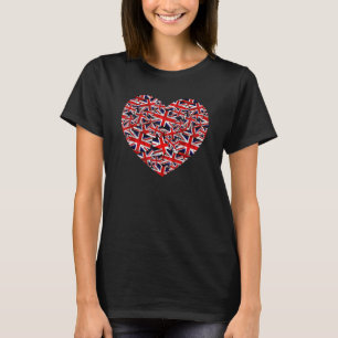 Union Jack British England United Kingdom Heart Fl T-Shirt