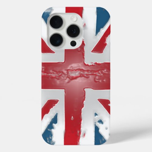 Union Jack British Flag Abstract Wax Art iPhone 15 Pro Case