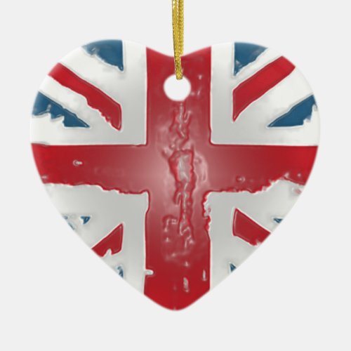 Union Jack British Flag Abstract Wax Art Ceramic Ornament