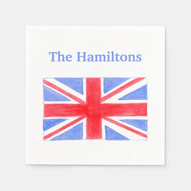 Union Jack British Flag Britannia  Napkins (Front)