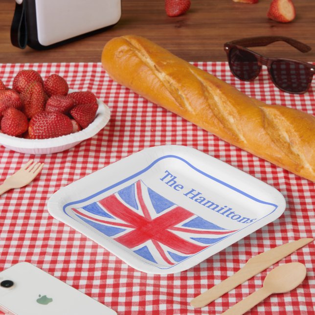 Union Jack British Flag Britannia  Paper Plates (Picnic)
