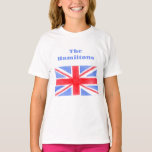 Union Jack British Flag Great Britain T-Shirt<br><div class="desc">Union Jack British Flag Britannia T-shirt. CUSTOMIZE PERSONALIZE front and back.
Add your name or message to this whimsical watercolor version of the British Union Jack Flag.  Personalize / customize this hand painted artwork to alter the message.</div>