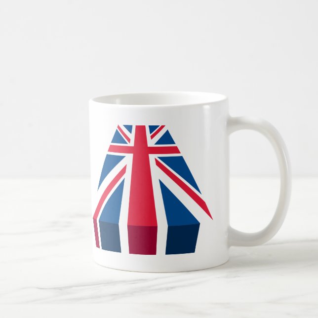 Union Jack, British flag in 3D Coffee Mug (Right)