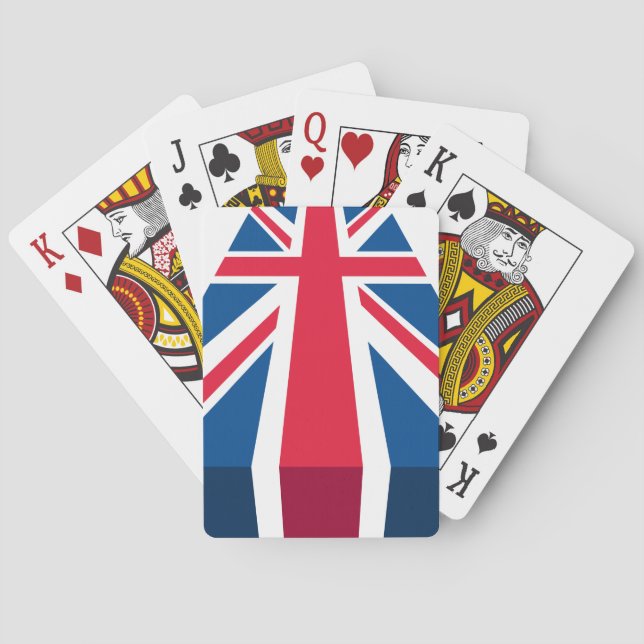 Union Jack, British flag in 3D Poker Cards (Back)