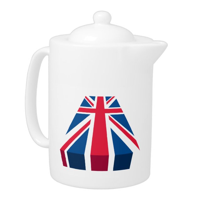 Union Jack, British flag in 3D Teapot (Left)