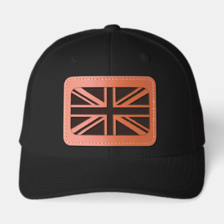 Union Jack British Flag Leather Patch Hat