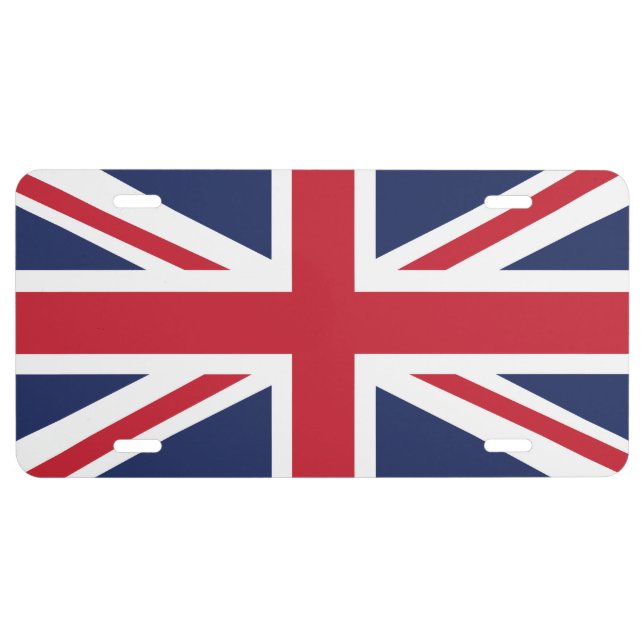 Union Jack British Flag License Plate (Front)