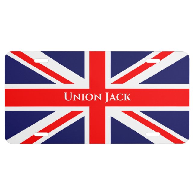 Union Jack British Flag License Plate (Front)