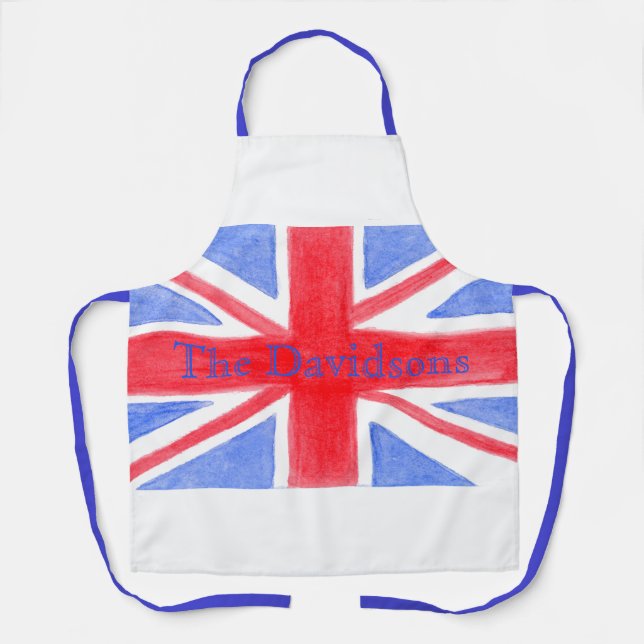 Union Jack British Flag NAME Unisex Apron (Front)