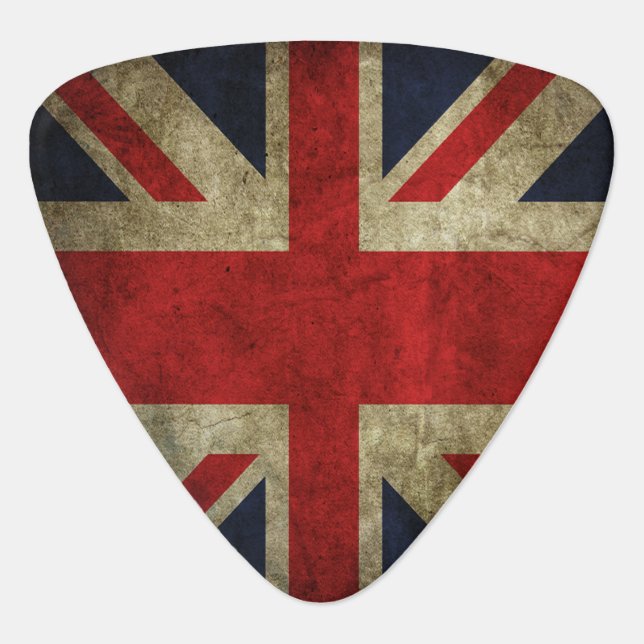 Union Jack British Flag Of England Rock and Roll Guitar Pick (Front)