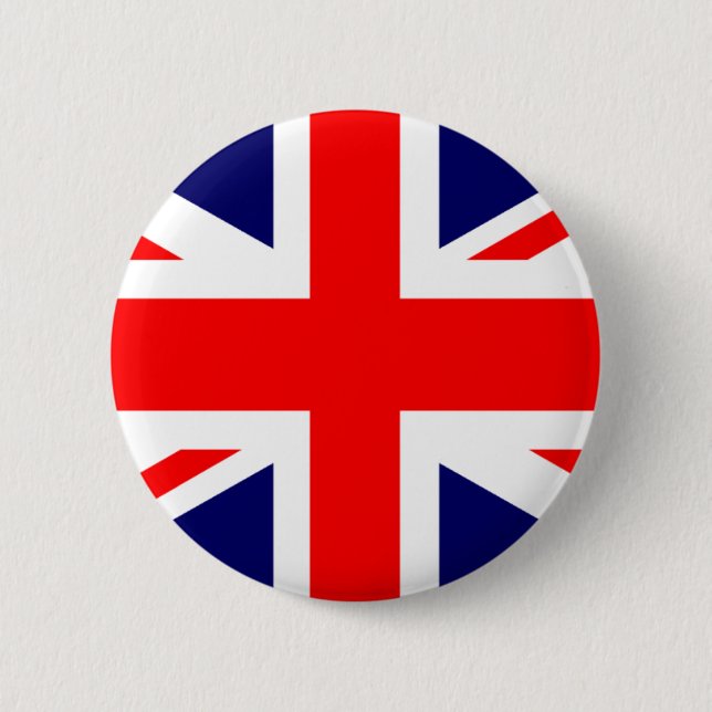 Union Jack British Flag Pinback Button (Front)