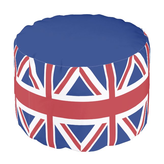 Union Jack British Flag Pouf (Angled Back)