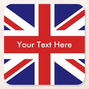Union Jack British Flag Square Paper Coaster