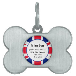 Union Jack British Flag UK ID Name Pet Tag