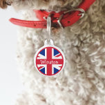 Union Jack British Flag UK ID Name Pet Tag<br><div class="desc">Union jack .. british flag  dog name tag from Ricaso™ .. add your pets name and your contact details to this union jack customizable dog tag</div>