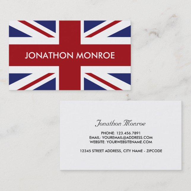 Union Jack, British Flag, United Kingdom Business Card (Front/Back)