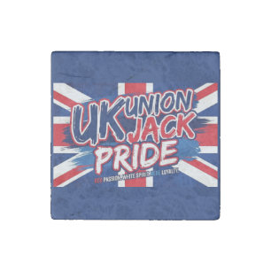 Union Jack British Flag Vintage Personalized Stone Magnet