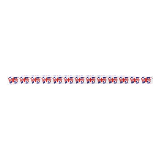Union Jack British Flag With Grunge Satin Ribbon (Front)
