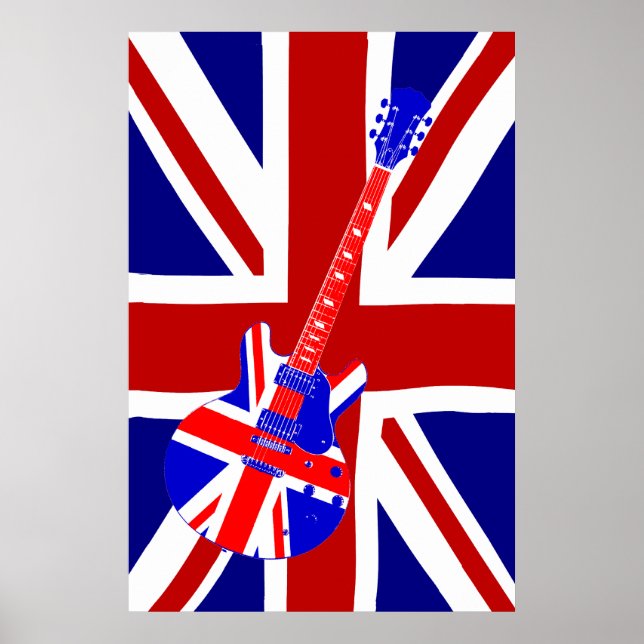 Union Jack British Guitar Art 2 Poster (Front)