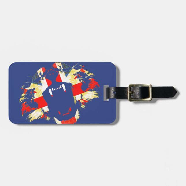Union Jack British lion roar flag luggage tag (Front Horizontal)