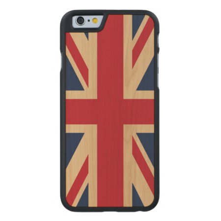 Union Jack British National Flag Carved Maple Iphone 6 Case