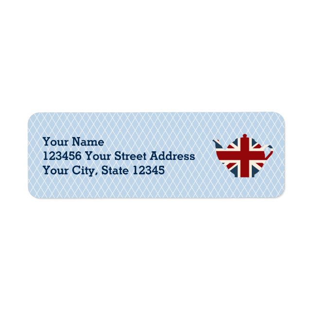 Union Jack British Teapot Label (Front)